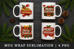 Merry Christmas mug wrap printable sublimation design Product Image 1