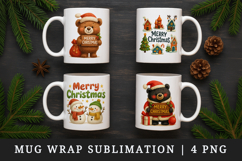Merry Christmas mug wrap printable sublimation design Product Image 1