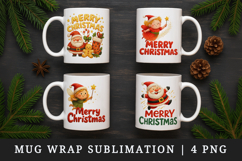 Merry Christmas mug wrap printable sublimation design Product Image 1