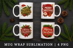 Merry Christmas mug wrap printable sublimation design Product Image 1