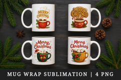 Merry Christmas mug wrap printable sublimation design Product Image 1