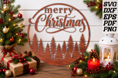 Merry Christmas Wooden Sign SVG Product Image 1