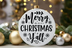Merry Christmas Y'all SVG, Snowman SVG, Christmas Quote SVG Product Image 2