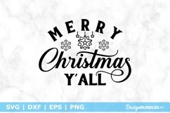 Merry Christmas Y'all | Snowflakes SVG File Product Image 1