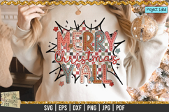 Retro Merry Christmas Y’all is a professional design that is available at 300dpi PNG to use for 