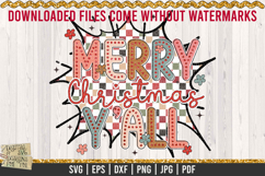 Retro Merry Christmas Y’all is a professional design that is available at 300dpi PNG to use for 