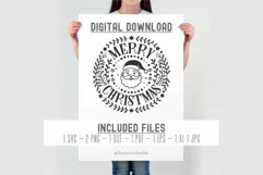 Merry Christmas Svg | Santa Claus Svg | Round Sign Svg Png Product Image 3