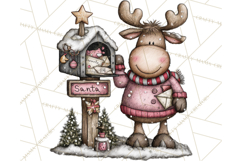 Kawaii Moose Christmas and Winter PNG Clipart Product Image 2