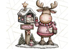Kawaii Moose Christmas and Winter PNG Clipart Product Image 2