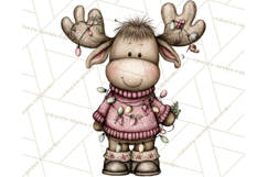 Kawaii Moose Christmas and Winter PNG Clipart Product Image 2