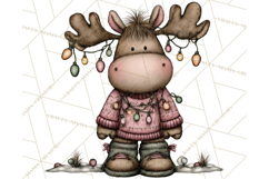 Kawaii Moose Christmas and Winter PNG Clipart Product Image 3