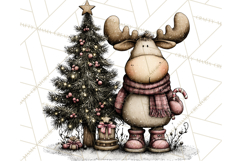 Kawaii Moose Christmas and Winter PNG Clipart Product Image 4
