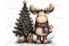 Kawaii Moose Christmas and Winter PNG Clipart Product Image 4