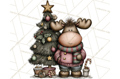 Kawaii Moose Christmas and Winter PNG Clipart Product Image 5