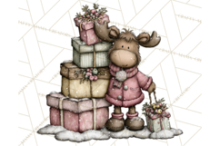 Kawaii Moose Christmas and Winter PNG Clipart Product Image 2