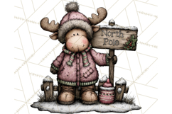 Kawaii Moose Christmas and Winter PNG Clipart Product Image 4