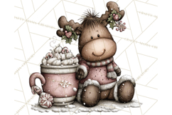 Kawaii Moose Christmas and Winter PNG Clipart Product Image 3