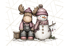 Kawaii Moose Christmas and Winter PNG Clipart Product Image 2