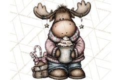 Kawaii Moose Christmas and Winter PNG Clipart Product Image 2