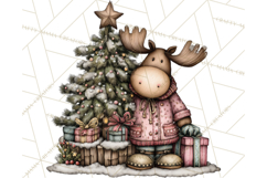 Kawaii Moose Christmas and Winter PNG Clipart Product Image 3