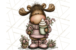 Kawaii Moose Christmas and Winter PNG Clipart Product Image 4