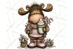 Kawaii Moose Christmas and Winter PNG Clipart Product Image 4