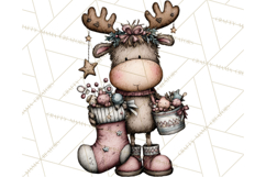 Kawaii Moose Christmas and Winter PNG Clipart Product Image 5