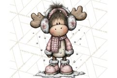 Kawaii Moose Christmas and Winter PNG Clipart Product Image 2