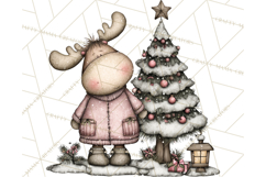 Kawaii Moose Christmas and Winter PNG Clipart Product Image 4