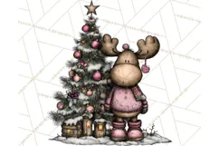 Kawaii Moose Christmas and Winter PNG Clipart Product Image 5