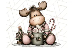 Kawaii Moose Christmas and Winter PNG Clipart Product Image 5