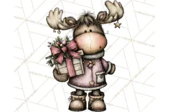 Kawaii Moose Christmas and Winter PNG Clipart Product Image 4
