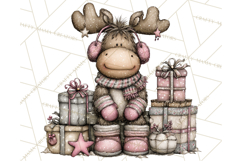 Kawaii Moose Christmas and Winter PNG Clipart Product Image 5