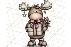 Kawaii Moose Christmas and Winter PNG Clipart Product Image 5