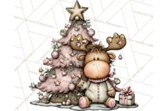 Kawaii Moose Christmas and Winter PNG Clipart Product Image 2