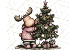 Kawaii Moose Christmas and Winter PNG Clipart Product Image 3