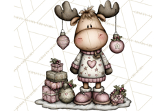 Kawaii Moose Christmas and Winter PNG Clipart Product Image 4