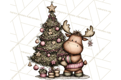 Kawaii Moose Christmas and Winter PNG Clipart Product Image 5