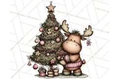 Kawaii Moose Christmas and Winter PNG Clipart Product Image 5