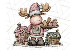 Kawaii Moose Christmas and Winter PNG Clipart Product Image 2