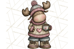 Kawaii Moose Christmas and Winter PNG Clipart Product Image 3