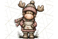 Kawaii Moose Christmas and Winter PNG Clipart Product Image 4