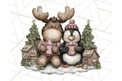Kawaii Moose Christmas and Winter PNG Clipart Product Image 5