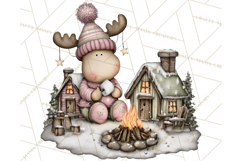 Kawaii Moose Christmas and Winter PNG Clipart Product Image 2