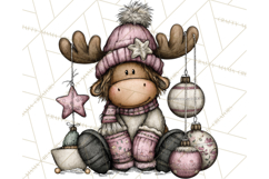 Kawaii Moose Christmas and Winter PNG Clipart Product Image 2