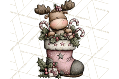 Kawaii Moose Christmas and Winter PNG Clipart Product Image 3