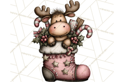 Kawaii Moose Christmas and Winter PNG Clipart Product Image 4