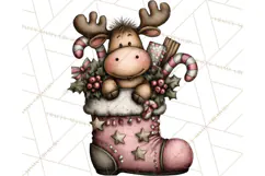 Kawaii Moose Christmas and Winter PNG Clipart Product Image 4
