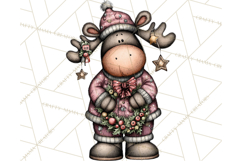 Kawaii Moose Christmas and Winter PNG Clipart Product Image 5