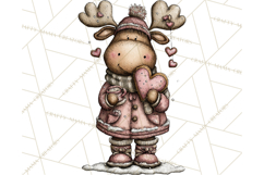 Kawaii Moose Christmas and Winter PNG Clipart Product Image 3